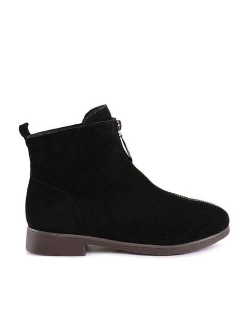 buckleup women's black casual booties