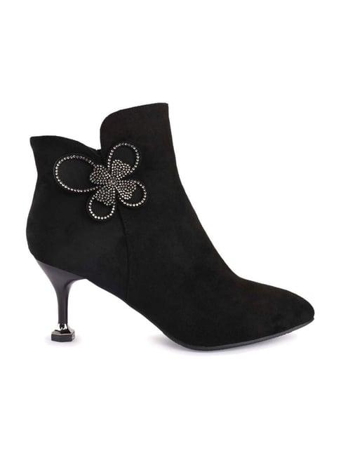 buckleup women's black stiletto booties