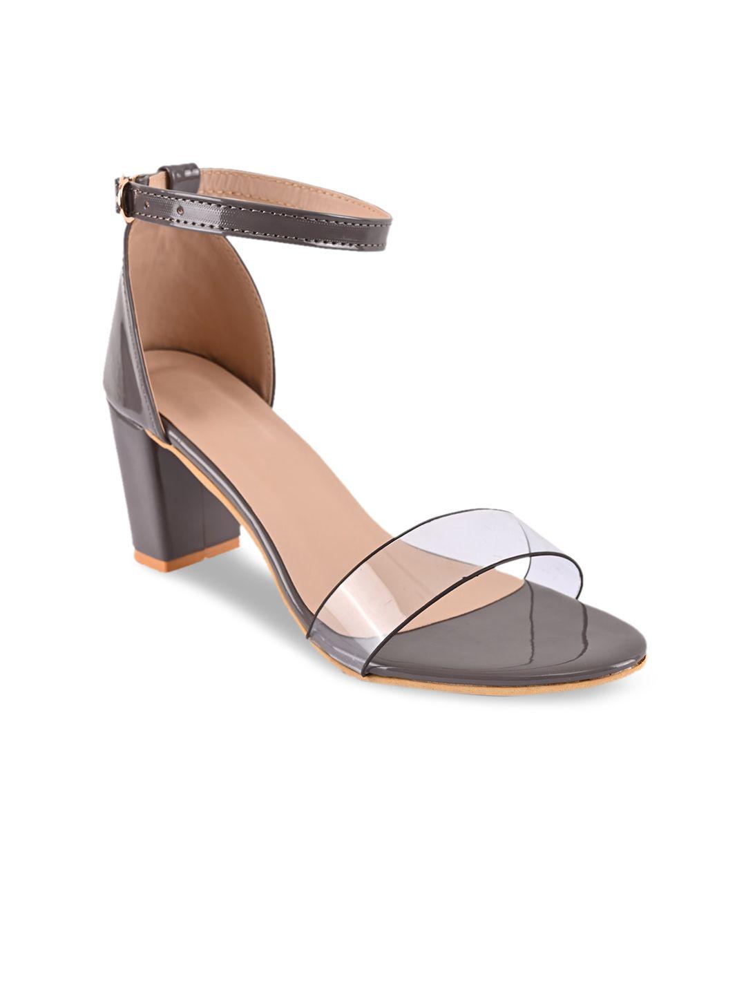 buckleup women grey solid block heels