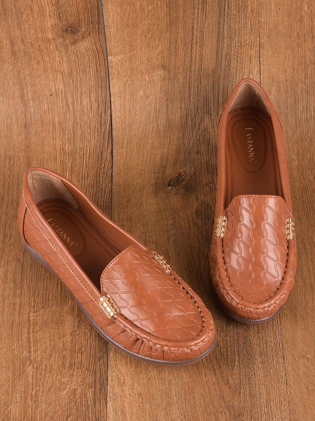 buckleup women tan textured ballerinas flats