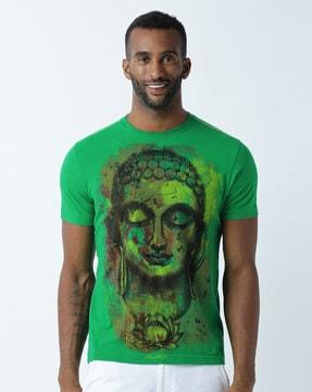 buddha print crew-neck t-shirt