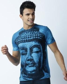 buddha print crew-neck t-shirt