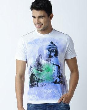 buddha print crew-neck t-shirt