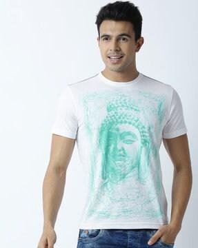 buddha print crew-neck t-shirt