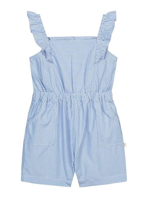 budding bees kids blue striped playsuit