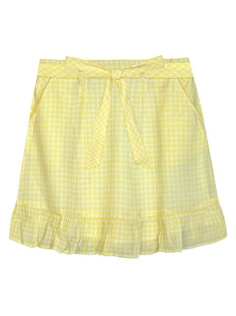budding-bees-kids-yellow-checkered-skirt