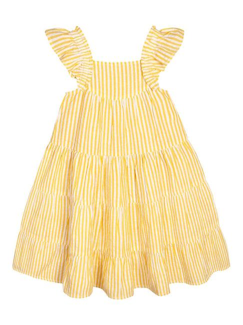 budding bees kids yellow striped dress