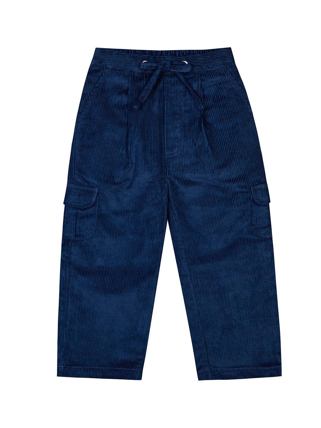 budding bees boys blue relaxed cargos trousers