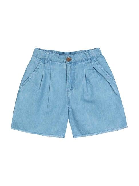 budding bees kids blue cotton shorts