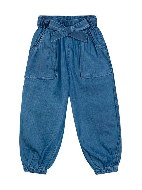 budding bees kids blue cotton trousers
