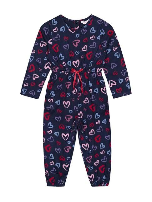 budding bees kids blue printed jumpsuits