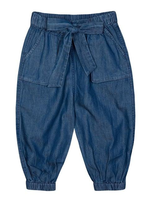 budding bees kids blue solid trousers