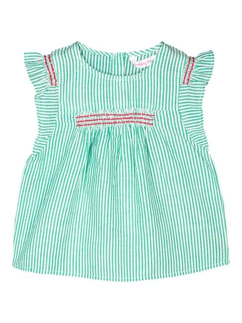 budding bees kids green striped top