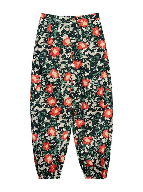 budding bees kids multicolor floral print pants