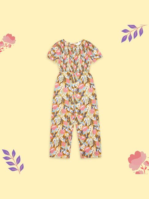 budding bees kids multicolor printed jumpsuit