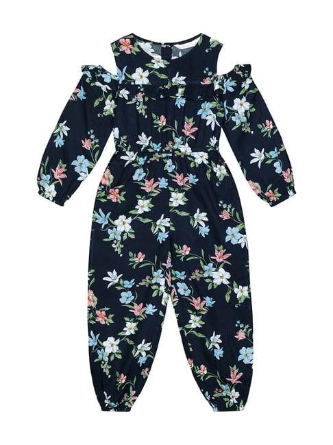 budding bees kids navy printed jumpsuits