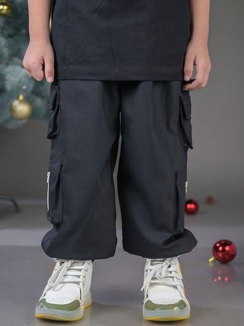 budding bees kids navy solid cargo pants