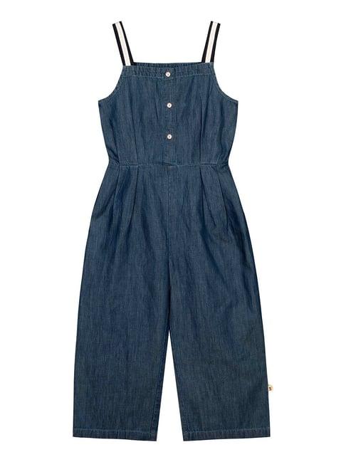 budding bees kids navy solid jumpsuit