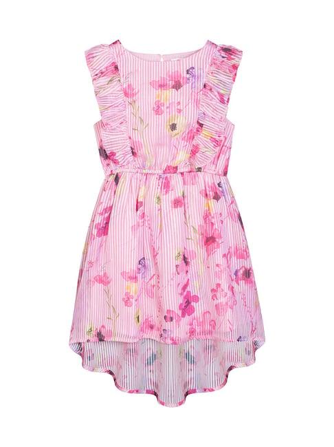 budding bees kids pink floral print dress