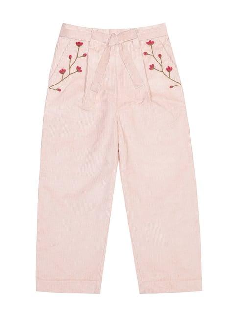 budding bees kids pink regular fit pants