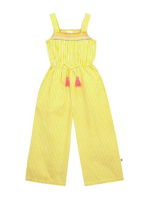 budding bees kids yellow striped jumpsuit