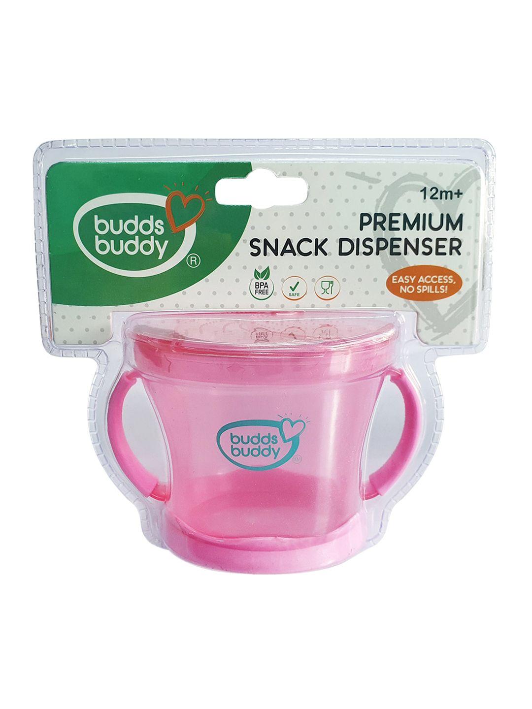 buddsbuddy kids pink premium snack dispenser container