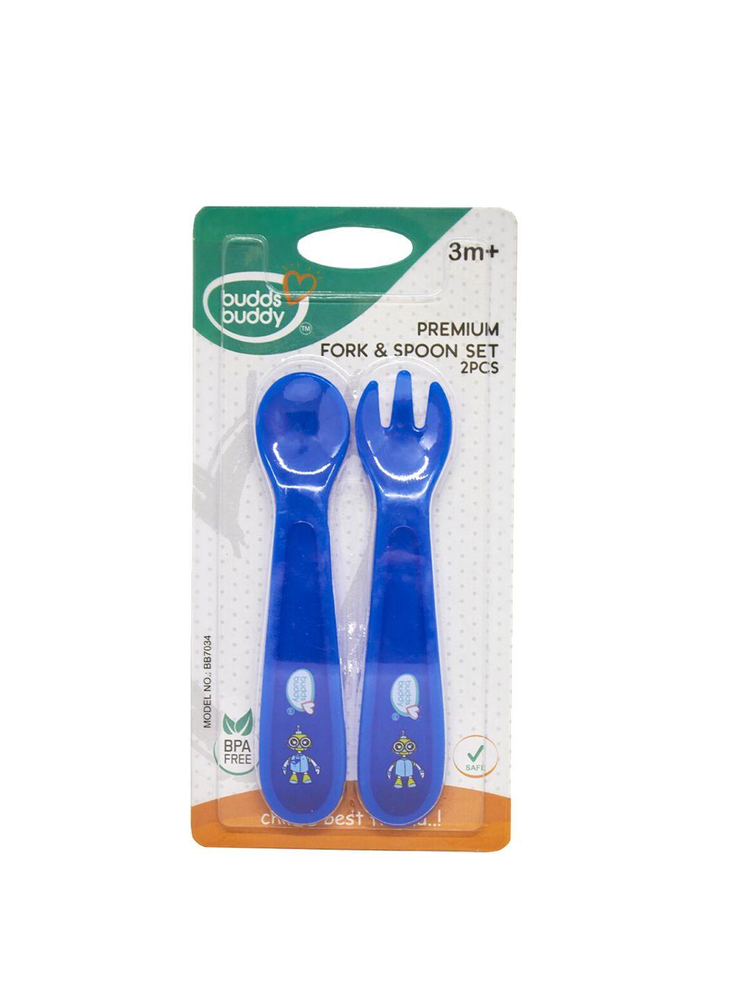 buddsbuddy set of 2 blue fork & spoon
