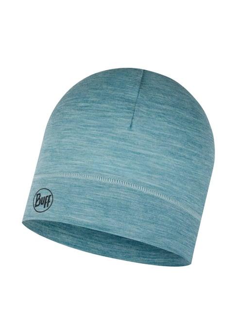 buff blue solid beanies