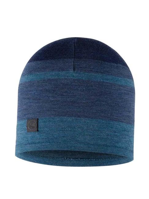 buff merino move blue striped beanies