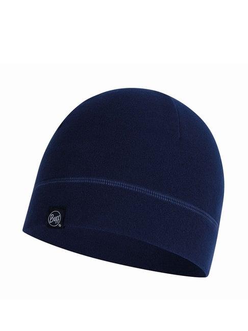 buff navy solid beanies