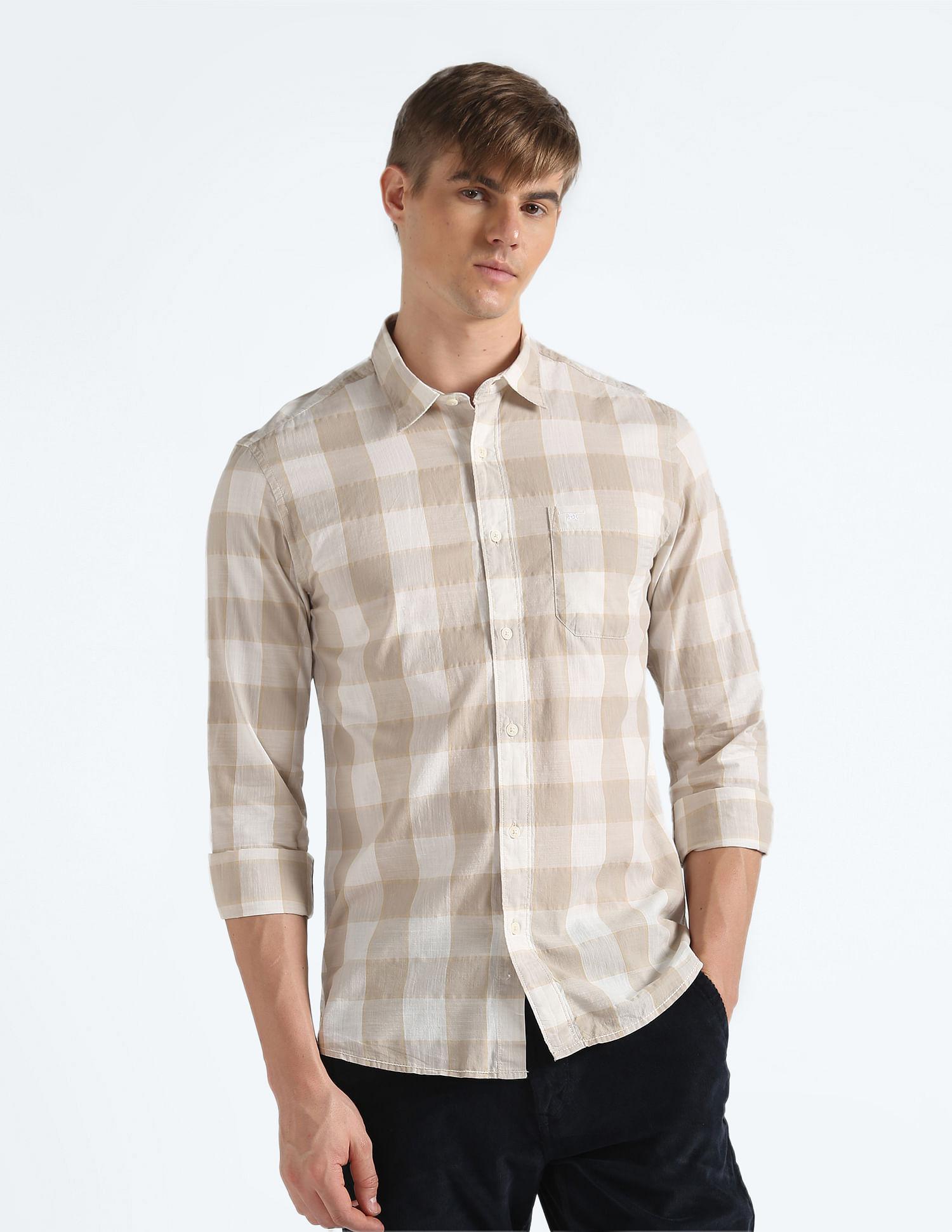 buffalo check slim fit shirt