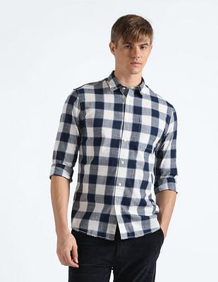 buffalo check slim fit shirt