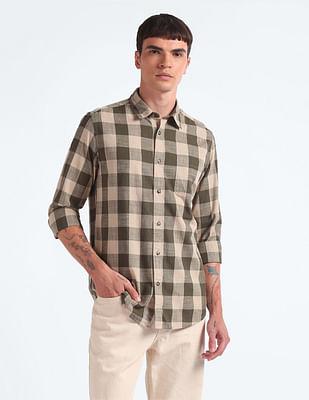 buffalo check slim shirt