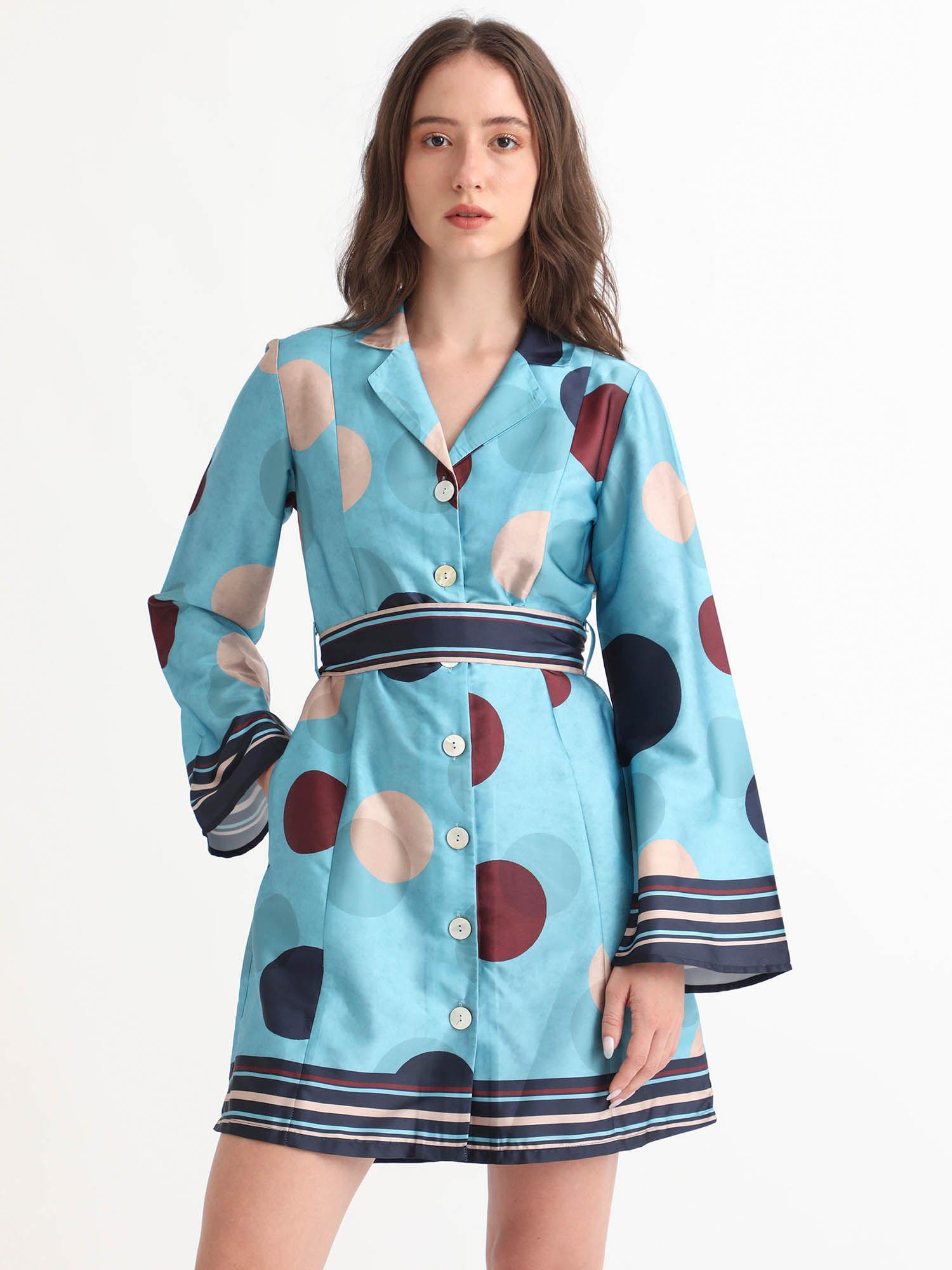 buffe dusky blue print dress