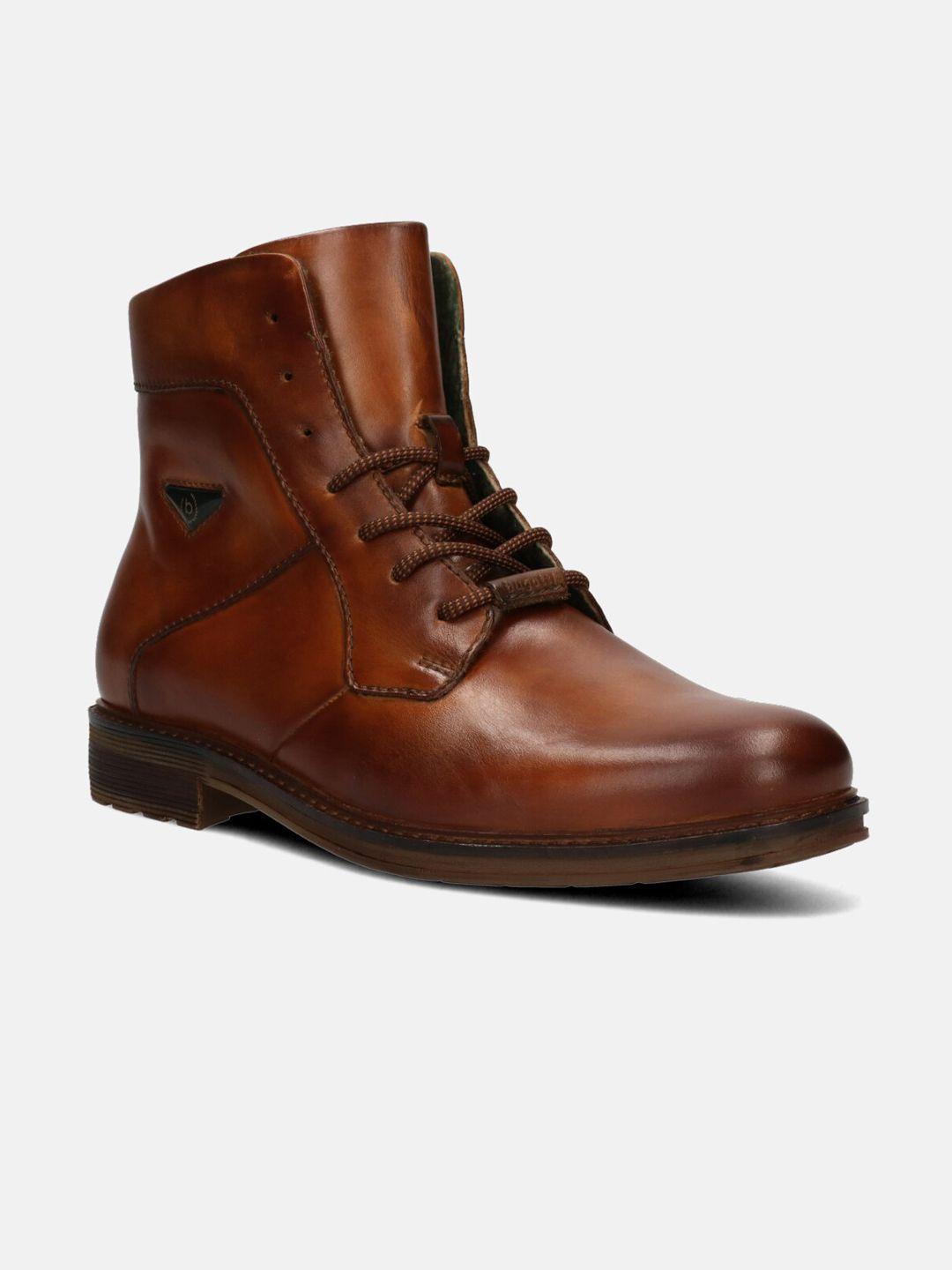 bugatti men textured leather high-top regular boots