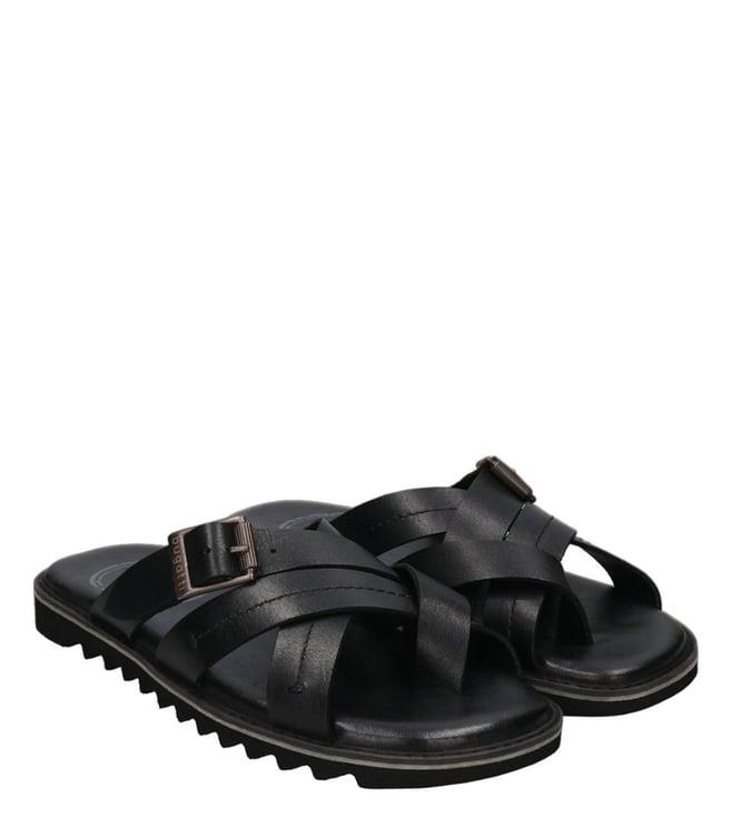 bugatti men's dorfu black cross strap sandals
