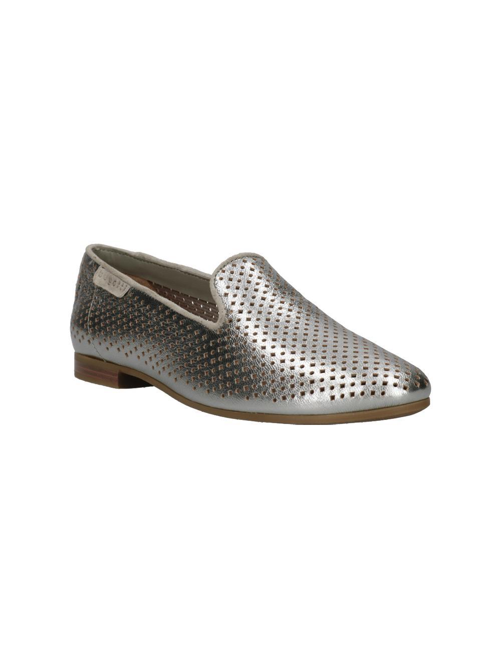 bugatti women metallics-grey loafers