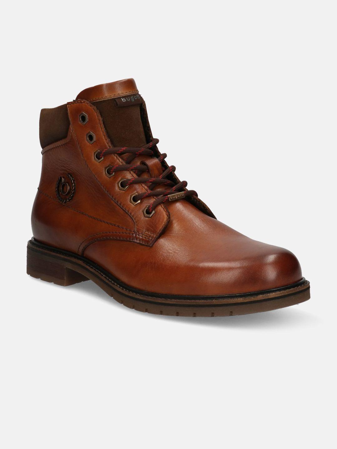 bugatti enrico cognac men block-heeled regular boots