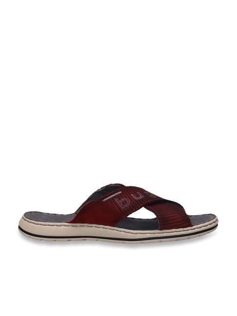 bugatti men's altea red cross strap sandals