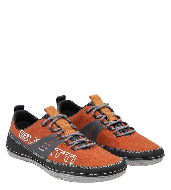 bugatti men's bimini orange & dark grey low top sneakers