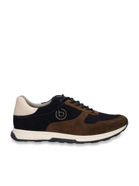 bugatti men's brown & blue casual sneakers