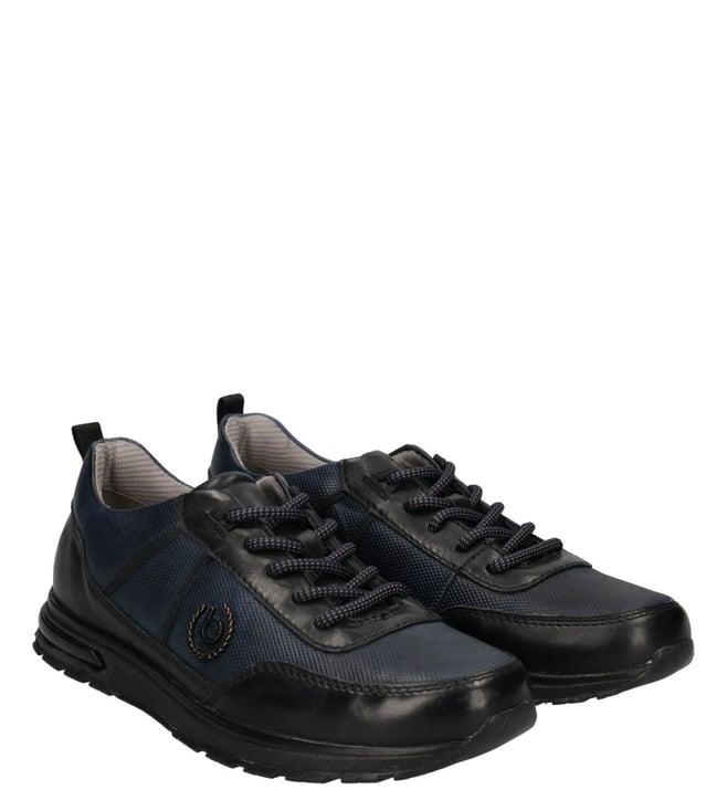bugatti men's cunio logo leather black sneakers