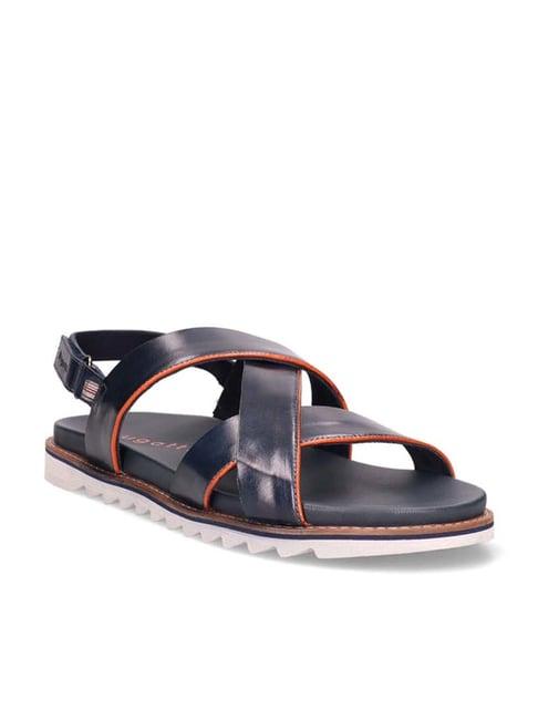 bugatti men's limon dark blue back strap sandals