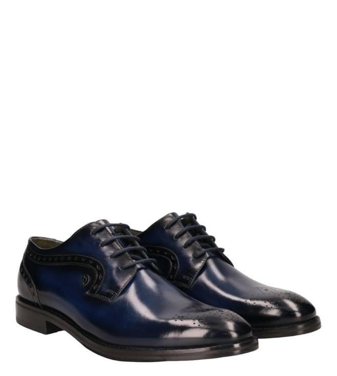 bugatti men's mamadou perforated blue derby shoes
