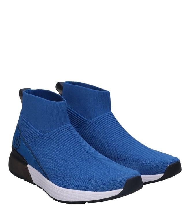 bugatti men's plasma knitted blue sneakers