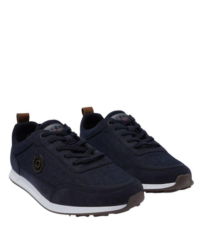 bugatti men's ross dark blue mid top sneakers