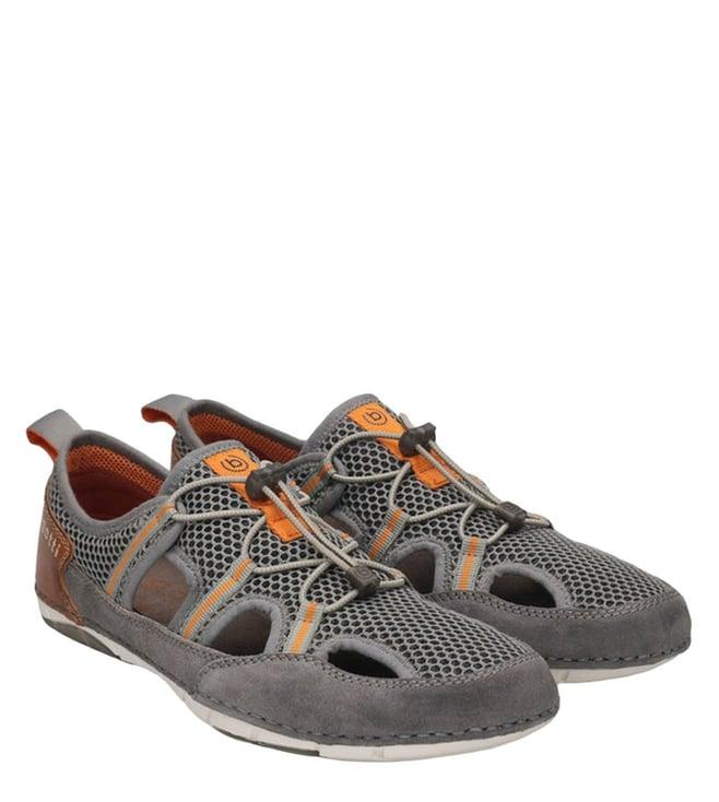 bugatti men's sandstone grey perforated slip on sneakers