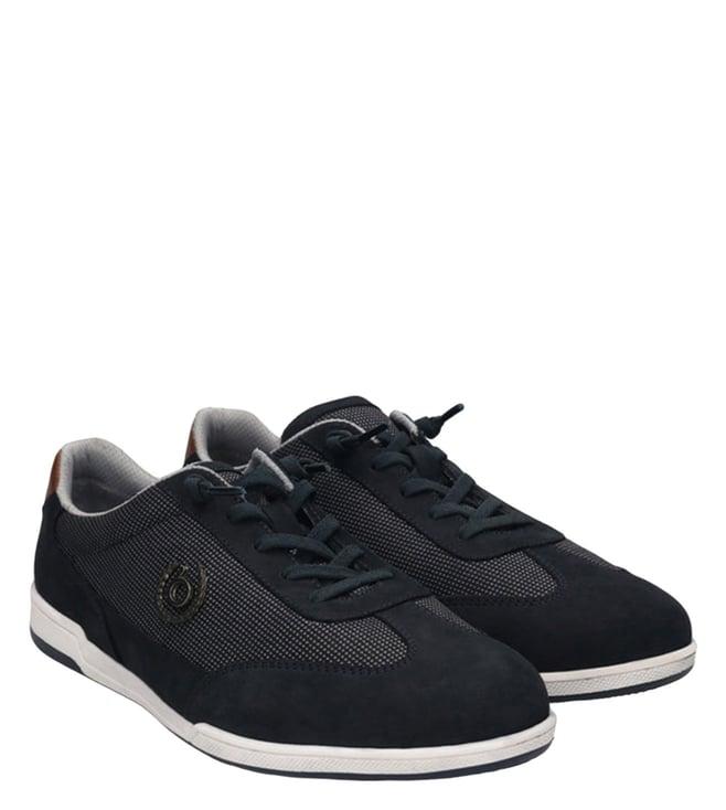 bugatti men's solar exko dark blue logo sneakers