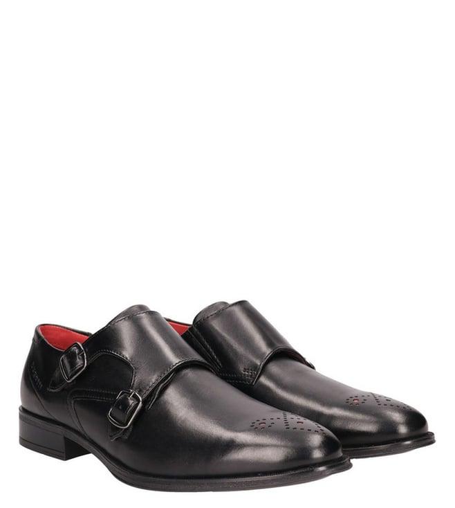 bugatti men's zavinio black monk strap shoes