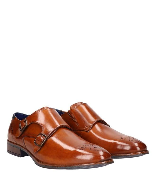 bugatti men's zavinio cognac monk strap shoes